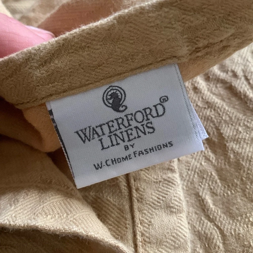 Waterford textured floral‎ table cloth tan cotton long table cover